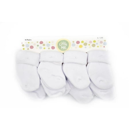 

Little Me 8pk Grippy Socks For Kids White