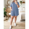 thumbnail image 5 of Gleelist Plus Size Rompers For Women Casual Fit Shot Tee Summer Romper Short Jumpsuits For Women Stretchy Overalls with Pockets XL-5XL, 5 of 7