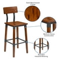 thumbnail image 4 of Emma + Oliver 2 Pack Commercial Grade Rustic Walnut Industrial Style Wood Dining Barstool, 4 of 15