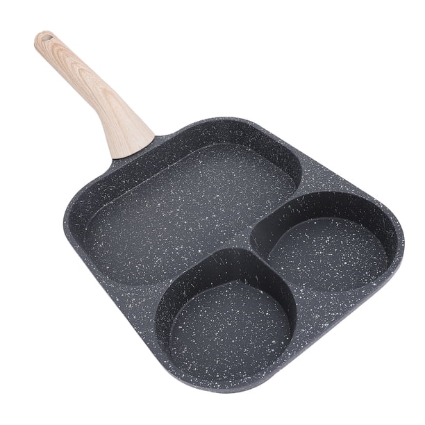 Sartén para Huevos Fritos, Juego de Sartén para Huevos Con 3 Seciones para Tortitas de Carne, Huevos Fritos, Tortilla