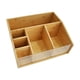 thumbnail image 2 of Organizador de escritorio con soporte para control remoto, cesta de bambú con compartimentos decorativos para gabinete 6 cuadrículas, 2 of 9