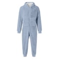 thumbnail image 3 of Boys Hooded Onesie Pajamas Kids Long Sleeve Zip-Front One Piece Fuzzy Sleepwear Jumpsuit with Pockets Winter Warm Loungwear, 3 of 6