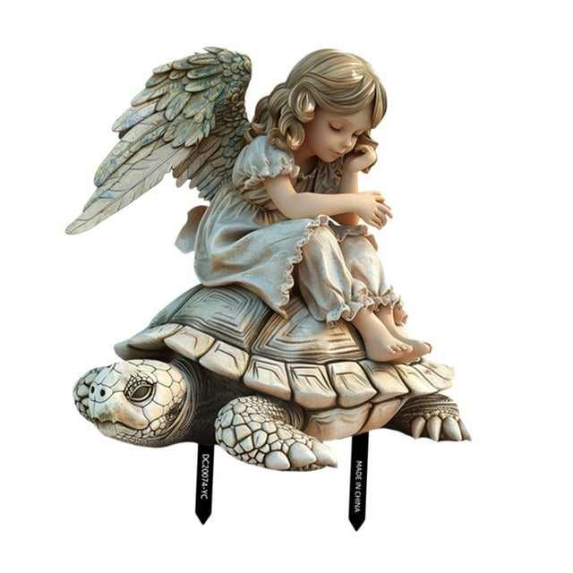 Estaca Decorativa de Jardín Niña Acrílica Plana Ornamentación para Maceta Bonsái Decoración Exterior Adecuada para Jardines Patios Decoración de Inter Estilo C