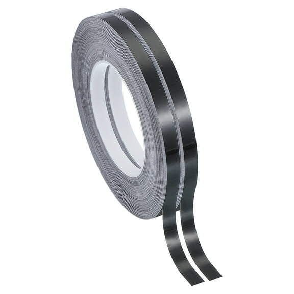 Uxcell Metalized Polyester Film Tape, Metallic Decor Tape Brushed Adhesive Mirror Tape Black 0.4 in