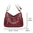 thumbnail image 2 of HYOOG Crossbody Shoulder Bag, Life Style Handbag for Lady, Spacious Interior with Multiple Pockets 10.6"Lx5.1"Wx7.5"H RED, 2 of 9