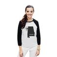 thumbnail image 2 of Thread Tank Home Roots State Alabama AL Unisex 3/4 Sleeves Baseball Raglan White Black Small, 2 of 4