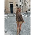 thumbnail image 1 of Abrigo de lana informal con estampado de leopardo para mujer, Chaqueta corta de manga larga con cuello elegante, ropa de calle alta para mujer, 1 of 5