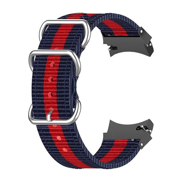 Injueey Correa duradera del reemplazo de la banda de Smartwatch del paño compatible con los relojes deportivos de los hombres resistentes Electrónica azul rojo No. 4