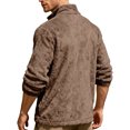 thumbnail image 7 of Polar Fleece Jacket Men Fall Winter Long Sleeve Loose Casual Stand Collar Zip Up Jackets with Pockets Fuzzy Coat Outerwear, 7 of 7