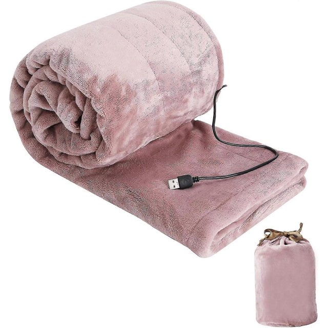 Electric Heated Throw Blanket,140x80cm Soft Touch Heated Throw,usb Electric Blanket,gray Flannel Electric Overblanket For Sofa,electric Underblanket B