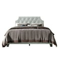 thumbnail image 3 of Home Design Mexico Twin Tufted Upholstered Platform Bed with Scooped Headboard and Padded Surface, Silver, Easy Assembly, 3 of 5