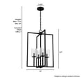 thumbnail image 5 of Hunter - Kerrison 4-light Natural Black Iron, Medium Size Pendant Light, Dimmable, Rectangle Shaped, for Bedrooms, Dining, Living Rooms - 19540, 5 of 6