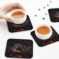 thumbnail image 4 of Leather Coasters with Heat-resistant for Drinks, fire black dragon Cup Coasters Cup Pad Mat for Tabletop Protection, Coffee Table, Office Desk and Housewarming Gift, 4 of 5