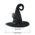 thumbnail image 3 of Xfvqtps Halloween Witch Hat Flower Feather Decor Halloween Spire Hats for Party Accessory Multicolor, 3 of 6
