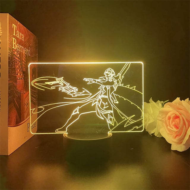 Luz nocturna Lols Aphelios 3D LED que cambia de color para niños