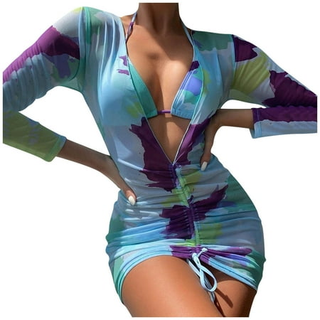 

Womens Swimwear Cover Ups Open Front Beach Bikini Swimsuit Kimono Cardigan Cover Up Long Flowy Beachwear Women Two Piece Swimsuit with Shorts Swim Sports Bra for Swimming Womens Long Board Shorts