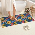 thumbnail image 4 of Pioneer Flower Floral Print Pattern Bathroom Rugs Mat, Non Slip Microfiber Bathroom Rug with Rubber Backing, Soft Mats for Bathroom Floor Tub Shower, 24"x60", 4 of 5