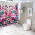 thumbnail image 7 of Awypu Durable and Washable Waterproof Shower Curtain Multiple Sizes Flamingo and Tropical Garden White, 7 of 7