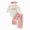 H156-Pink, variant on TOWED22 Newborn Infant Baby Girl Outfits Ruffle Print Long Sleeve Romper Bodysuit Tops Pants Set Cute Fall Winter Clothes,3-6 M
