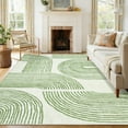 thumbnail image 5 of Garvee 8'x10' Modern Abstract Area Rug Washable Rugs, Rainbow Stripe Carpet with Non-Slip Backing Low Pile Floor Mat for Living Room Bedroom Home Office, Green, 5 of 8
