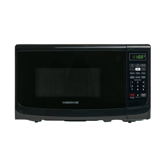 Farberware Countertop Microwave Oven with LED Lighting & Child Lock, 0.7 Cu Ft Black