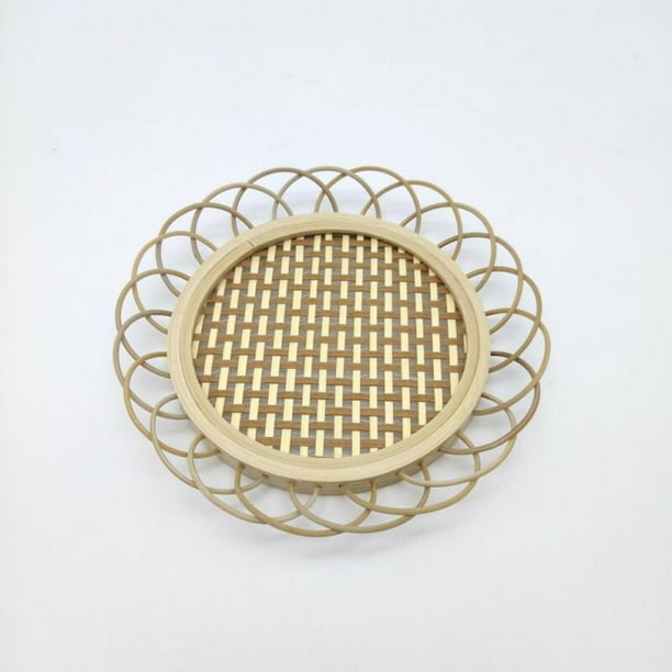Bamboo Boho Rattan Coasters,Woven Wicker Retro Rustic Coffee Drinks Placemats for Home Table
