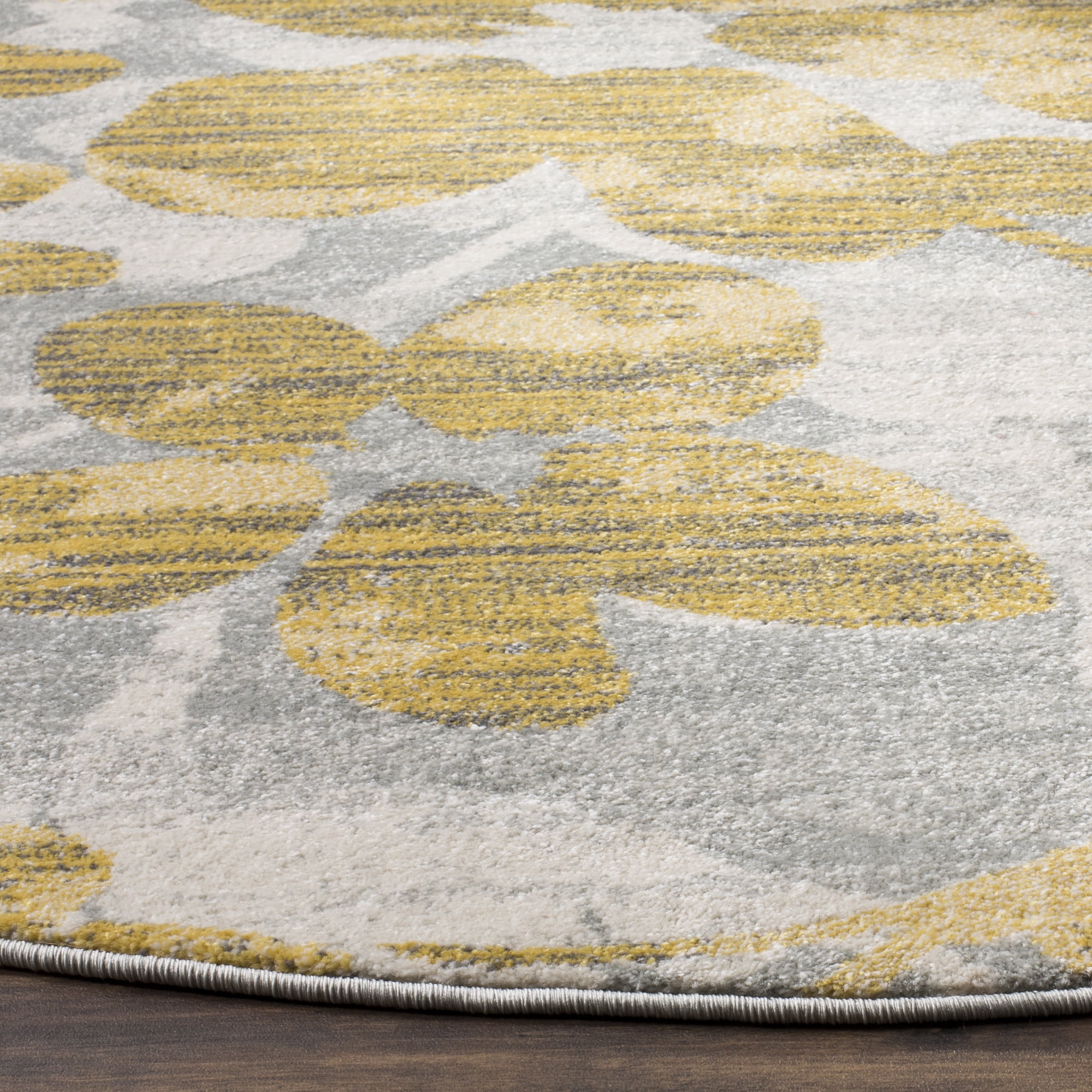 SAFAVIEH Evoke Pavel Floral Flowers Area Rug, Grey/Gold, 4' x 6'
