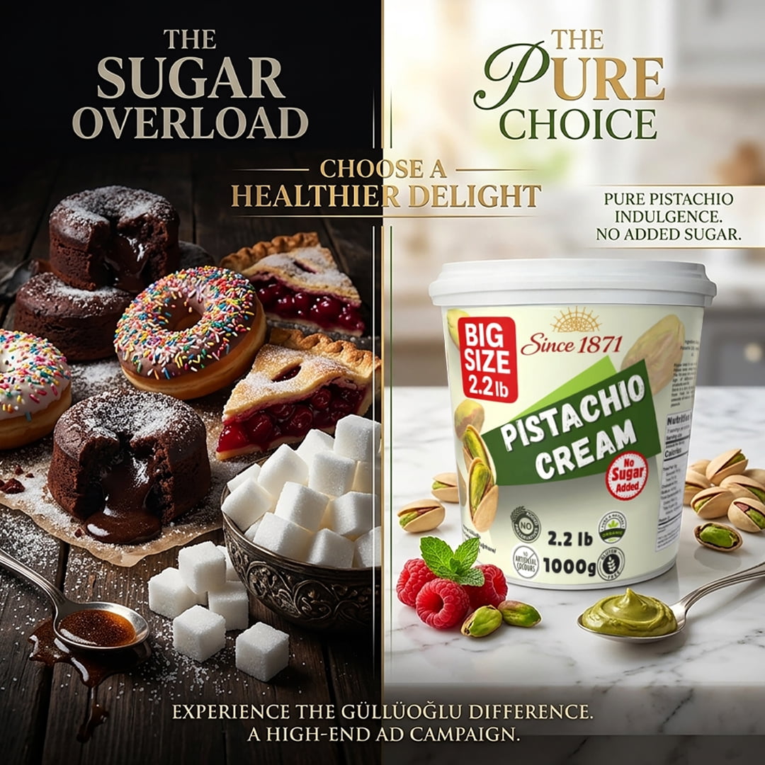 Dubai Style Pistachio Cream - No Added Sugar, Keto Friendly Bulk Tub 2.2lb / 1 kg Premium Pistachio Cream for Dubai Chocolate, Pistachio Butter, 35.2 oz (No Added Sugar)