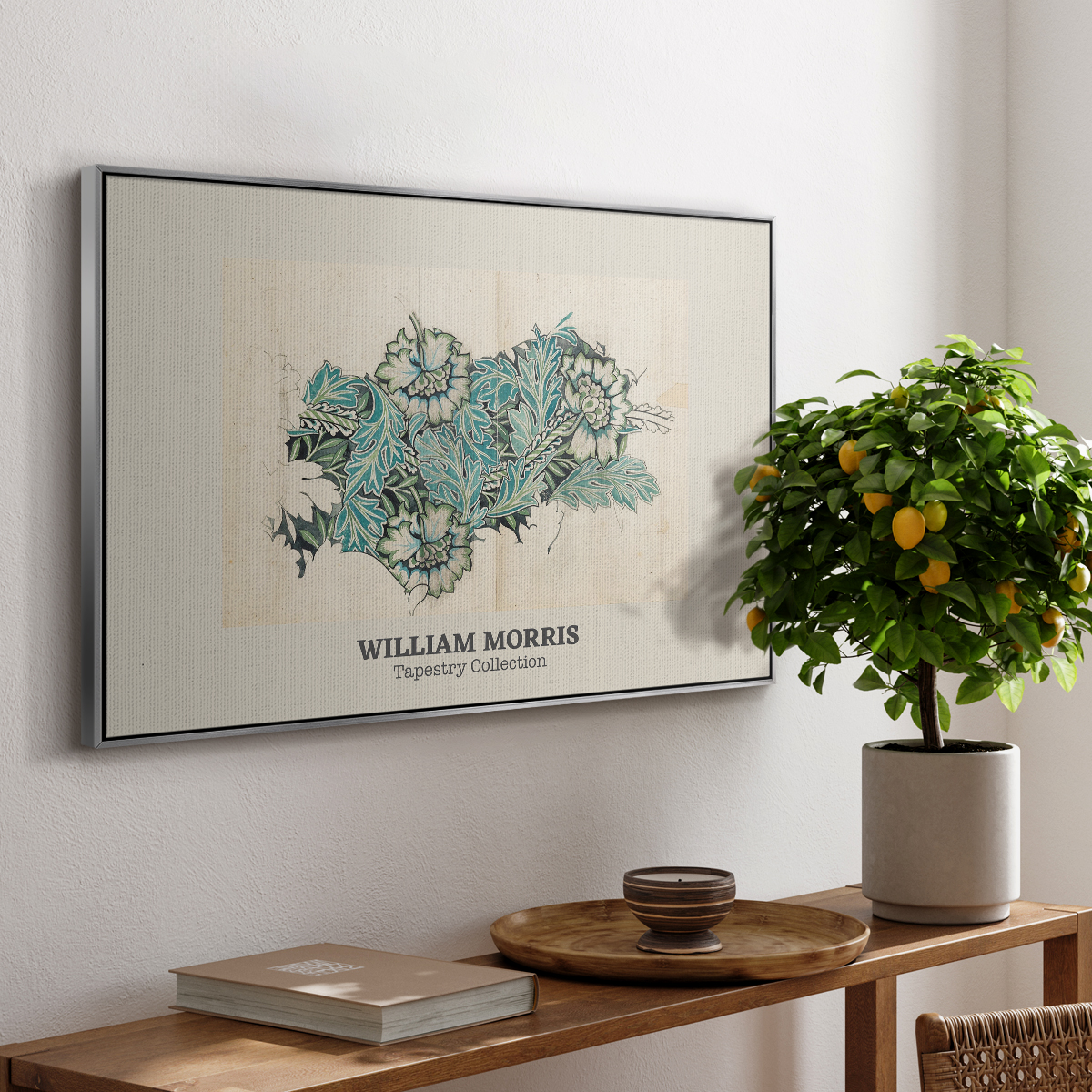 Vintage Abstract Print-XXXIX Framed in Silver Wood Gallery Wrapped Canvas 27 in. x 41 in.