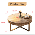 Gexpusm 32" Round Wood Coffee Table for Living Room, Mid Century Modern ...