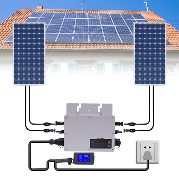700W Solar Grid Tie Micro Inverter, IP65 Waterproof, High Efficiency, Self-Cooling, Easy Installation for 30V/36V Solar Panels