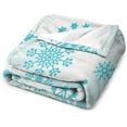 thumbnail image 5 of Christmas Blue Snowflakes Flannel Fleece Throw Blanket Soft Blanket for Couch,Cozy,Warm,Lightweight,50x60 Inches, 5 of 6