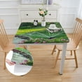 thumbnail image 2 of nygtbtfer Green Tablecloth, Landscape Printed Tablecloth Polyester Washable Personalized Table Cover Kitchen Restaurant Party Decoration,  36*36, 2 of 8