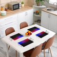 thumbnail image 2 of Geometric Abstract Ombre Placemats Set of 4, Blue Purple Red Black Striped Placemats for Dining Table, Modern Abstract Art Washable Fabric Decoration Table Mats Placemat 18"x12", 2 of 4