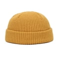 thumbnail image 1 of Qarigey Gorro informal para hombre y mujer, gorra elástica de Color sólido, ropa, tocado, cómodo, para invierno, para clima frío Sombreros Amarillo oscuro Qarigey AP013029-11, 1 of 6