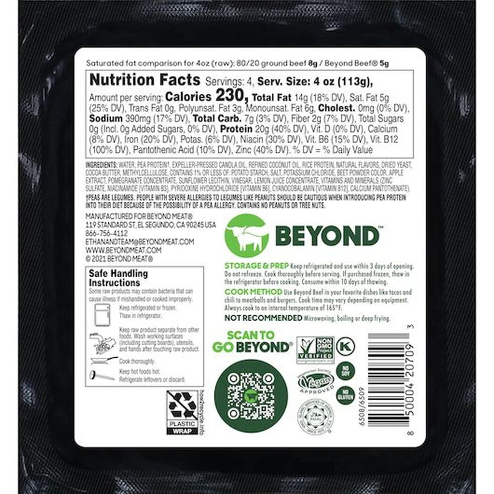 Beyond Meat Beyond Beef Plant Based Ground Beef, 1 Pound -- 12 per case