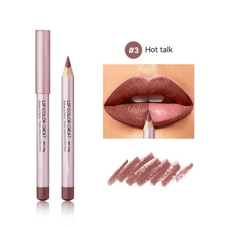 HYLLai Mini Wooden Lip Liner, Retractable, Waterproof, Nude Shades, Infused with Shea Butter & Vitamin E, Travel-Size, Precision Tip, Smudge-Proof, Vegan, Cruelty-Free (C)