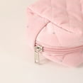 thumbnail image 6 of Small Pencil Pouch,Small Makeup Bag Travel Cosmetic Bag for Women,Zipper Make Up Pouch,Aesthetic Organizer Bag, Quilted Makeup Bags,Portable Storage Toiletry Bag(Pink), 6 of 6