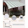 thumbnail image 4 of Green Farmhouse Sun Shade Sail 14'x18' Rectangle Outdoor Shade Canopy, Buffalo Plaid Check Lattice White Grid Porch Shades Outdoor Sun Blocking Screen, Sunshade Cloth Covers for Patio/Deck/Garden, 4 of 5