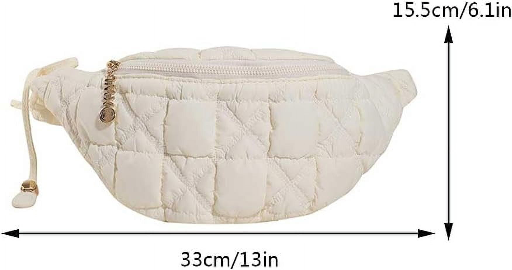 CAILDANL Quilted Crossbody Sling Bag Puffer Crossbody Fanny Pack Waist Bag Nylon Puffy Shoulder Bag Quilted Padding Crossbody Purse for Women