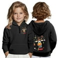 thumbnail image 2 of Boy Hoodie Sweatshirt - Kids Christmas Hoodie Boy Girl Long Sleeve Sweatshirt with Pocket and Zipper Winter Fashion (Color:Black,Size:7-8 Years), 2 of 5