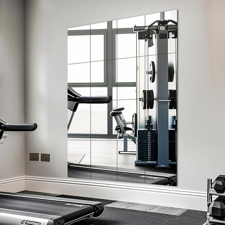 Home Gym Mirror Tiles Large Workout Mirrors for Home Gym Square Mirror Glass 16x12 16PCS Large Full Body Mirror for Gym Wall Mirror for Garage Bedroom Bathroom Glass 16 x12 16PCS Walmart