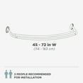 thumbnail image 5 of Zenna Home NeverRust Aluminum Adjustable Curved Double Shower Curtain Rod, 45" to 72", Chrome, 5 of 6