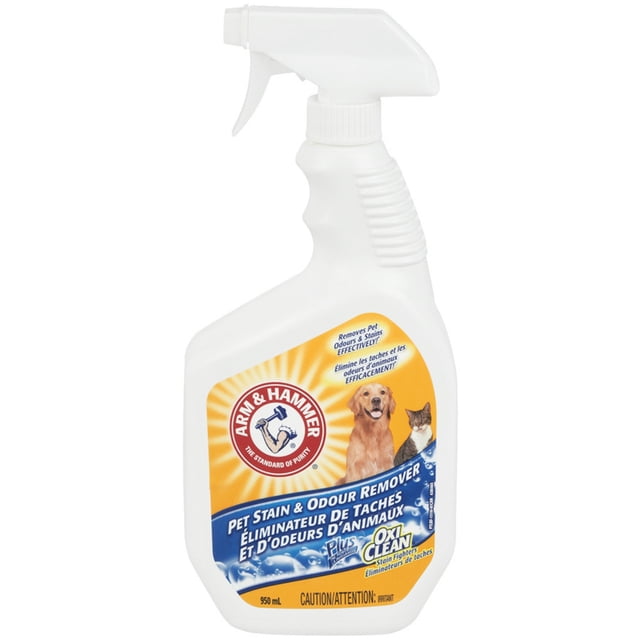 Arm and Hammer Pet Stain & Odour Remover Spray with Oxiclean, For Cats and Dogs, 950ml