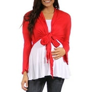 Women's Maternity Plus Tie-front Shrug