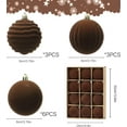 thumbnail image 3 of PayUSD Velvet Christmas Ball Ornaments for Christmas, 12pcs Flocked Shatterproof Christmas Ornaments Hanging Xmas Tree Decorations Set for Home Party Holiday Decor (3.15 inch, Brown), 3 of 10