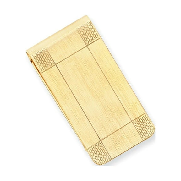 Gold-plated Kelly Waters Satin Patterned Corner Money Clip; for Adults and Teens; for Women and Men