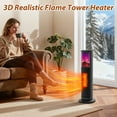 thumbnail image 2 of LifePlus Portable Tower Electric Indoor Fireplace Heater with 3D Realistic Flame, 70° Oscillation for Bedroom, Living Room, Homeowners & Office Workers, 2 of 11