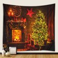 thumbnail image 4 of Tapiz de pared de Navidad, árbol de Navidad, chimenea, regalos en la noche, tapiz de pared para fotografía de vacaciones, decoración de pared de Año Nuevo para dormitorio (60 x 50 pulgadas) JAMW Sencillez, 4 of 4