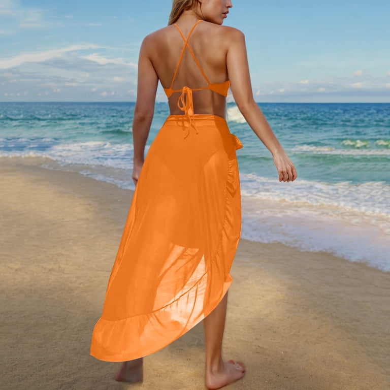 SOOMLON Pool Cover up for Women Backless Spaghetti Strap Wrap Dress Padded Tunicsplit Maxi Dress Beach Party Clothes